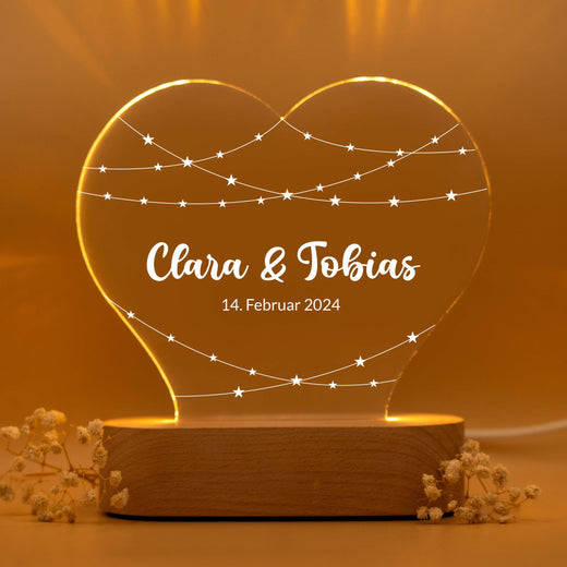 Personalisiertes Herz Acryl-Licht - Sternchen - Geschenkfreude