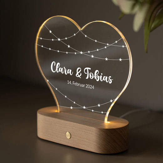 Personalisiertes Herz Acryl-Licht - Sternchen - Geschenkfreude