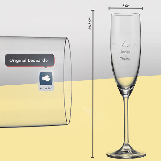 Sektglas mit Gravur | Love fein  - Leonardo