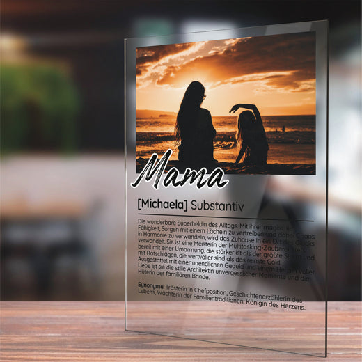 Acrylglas Foto - Definition Mama - Geschenk die Mama in der Größe 20x15 cm  - Geschenkfreude