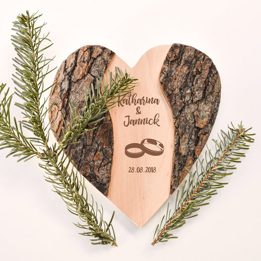Baumscheibe in Herzform - Hochzeit  - Geschenkfreude