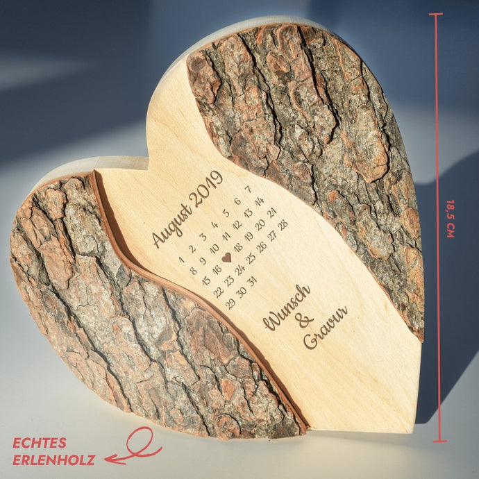 Baumscheibe in Herzform - Jahrestag  - Geschenkfreude