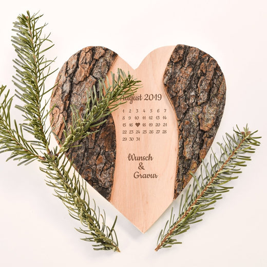 Baumscheibe in Herzform - Jahrestag  - Geschenkfreude