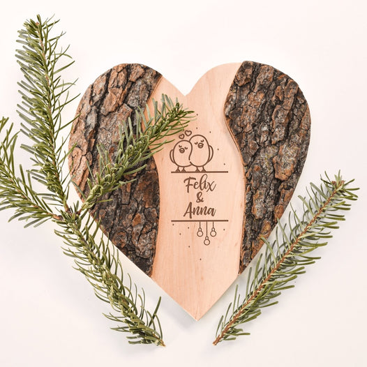 Baumscheibe in Herzform - Pärchen  - Geschenkfreude