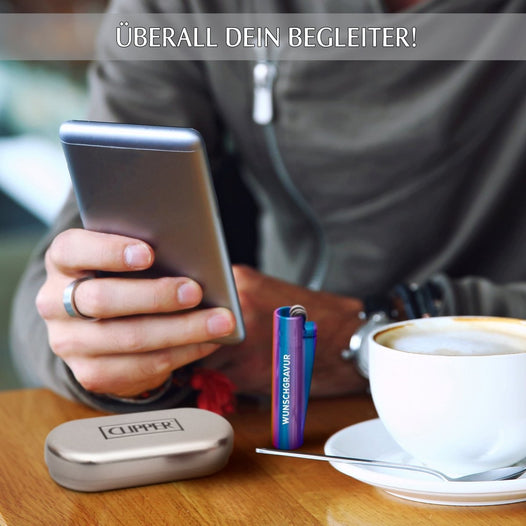 Clipper Feuerzeug mit Gravur | Rainbow  - Clipper