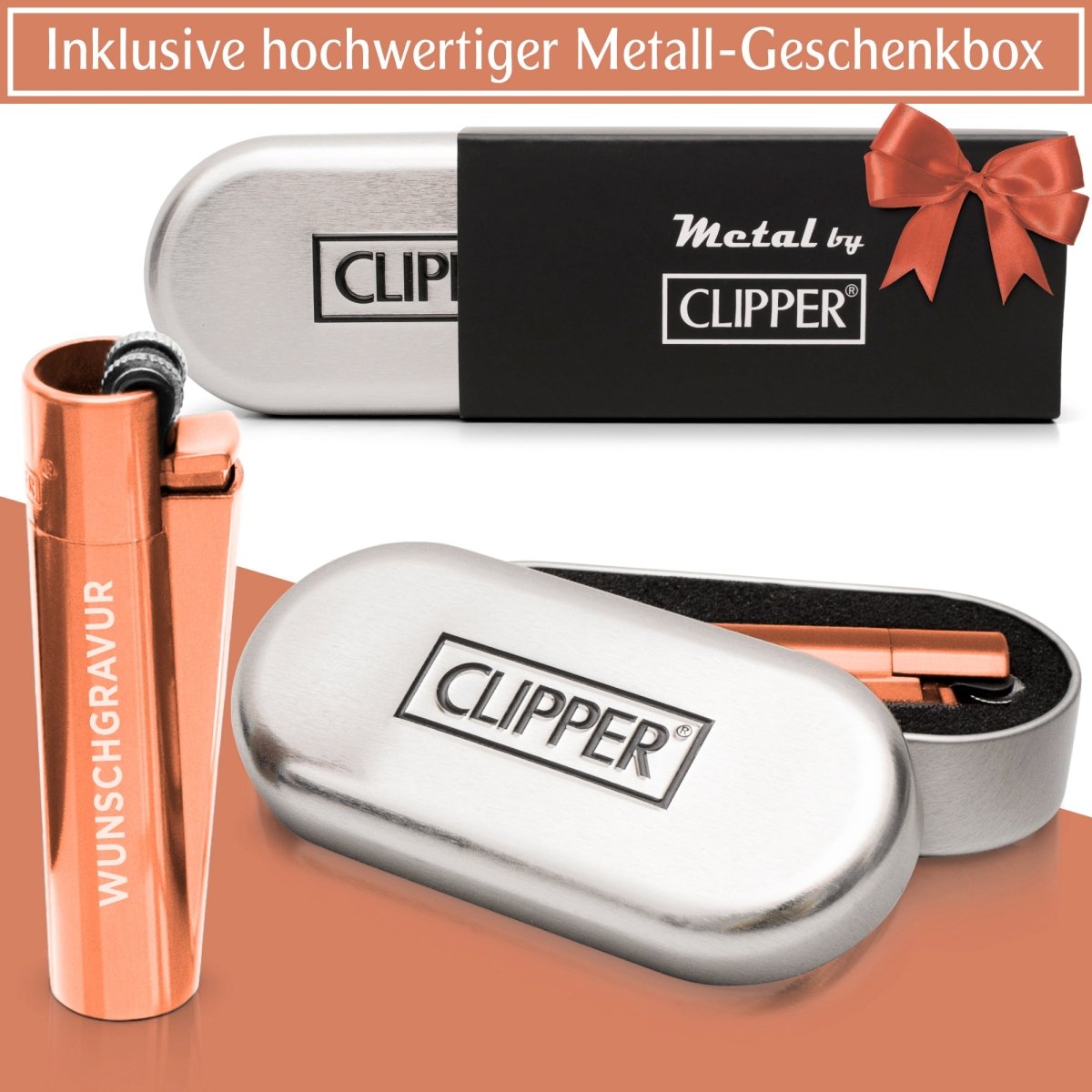 Clipper Feuerzeug mit Gravur | Rosé  - Clipper