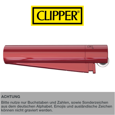 Clipper Feuerzeug mit Gravur | Rot  - Clipper