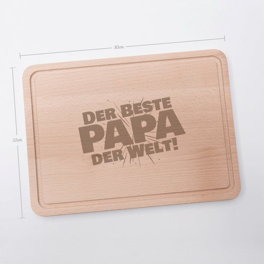 Frühstücksbrett mit Gravur | Geschenkidee Papa  - Geschenkfreude