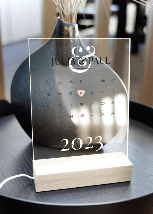 Jahrestag Kalendar auf Acrylglas Bedruckt  - Geschenkfreude