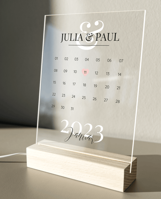 Jahrestag Kalendar auf Acrylglas Bedruckt  - Geschenkfreude