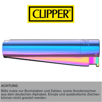 Jet Clipper Feuerzeug mit Gravur | Rainbow  - Clipper