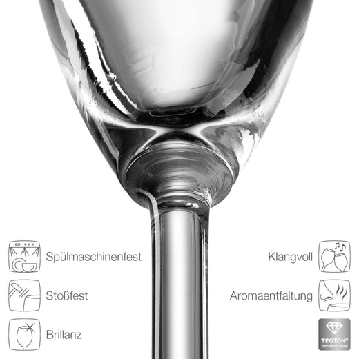 Sektglas mit Gravur | King & Queen Herzen  - Leonardo