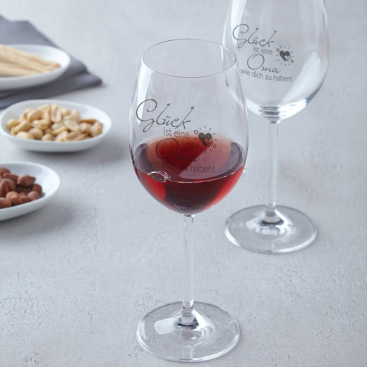 Weinglas mit Gravur | Glück ist eine Oma wie Dich zu haben  - Leonardo