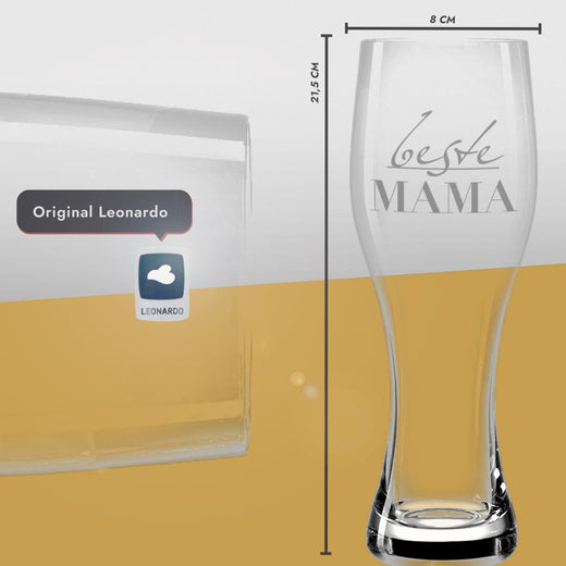 Weizenglas mit Gravur | Beste Mama  - Leonardo