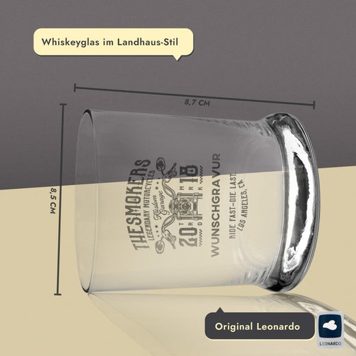 Whiskyglas mit Gravur Motorrad | Geschenke für Vatertag  - Leonardo