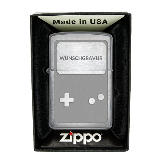 Zippo Feuerzeug mit Gravur | Brushed Steel | Gameboy  - Zippo