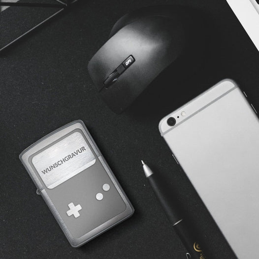 Zippo Feuerzeug mit Gravur | Brushed Steel | Gameboy  - Zippo