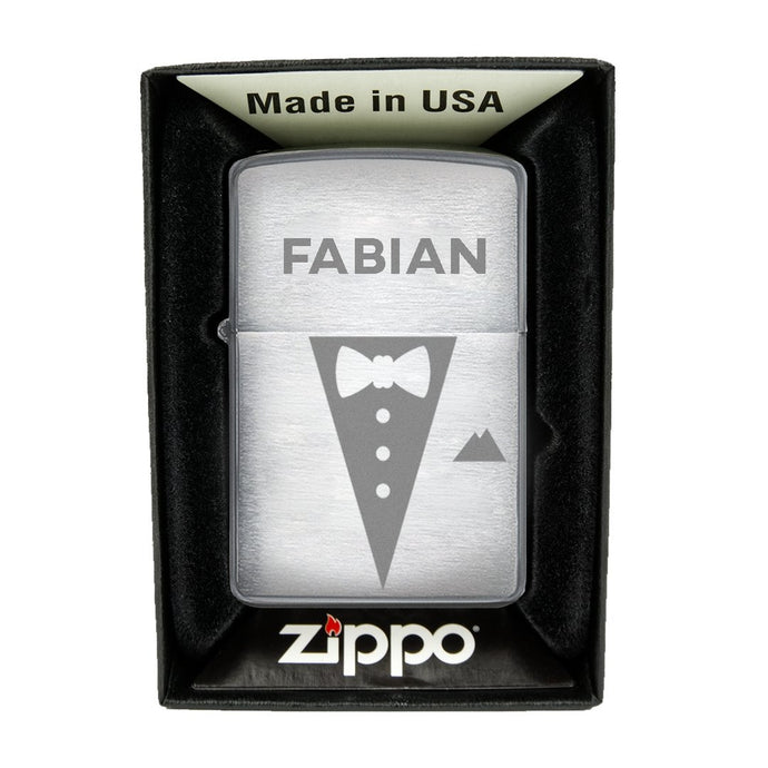 Zippo Feuerzeug mit Gravur | Brushed Steel | Gentlemen  - Zippo