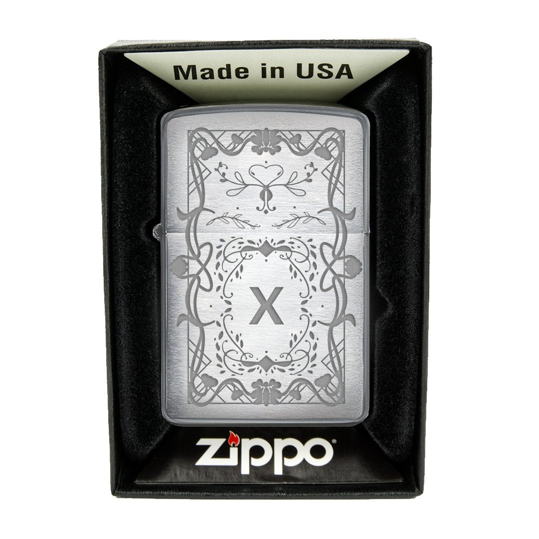 Zippo Feuerzeug mit Gravur | Brushed Steel | Monogram  - Zippo
