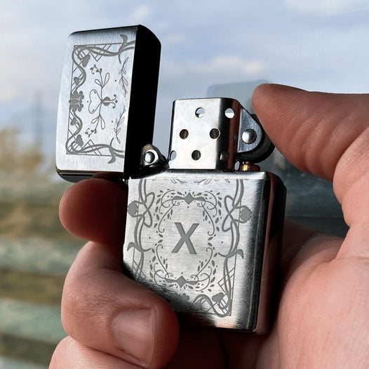 Zippo Feuerzeug mit Gravur | Brushed Steel | Monogram  - Zippo