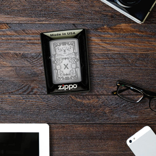 Zippo Feuerzeug mit Gravur | Brushed Steel | Monogram  - Zippo