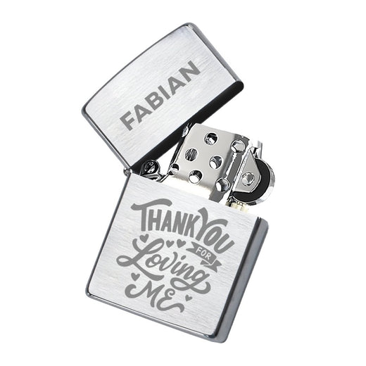 Zippo Feuerzeug mit Gravur | Brushed Steel | Thank you  - Zippo