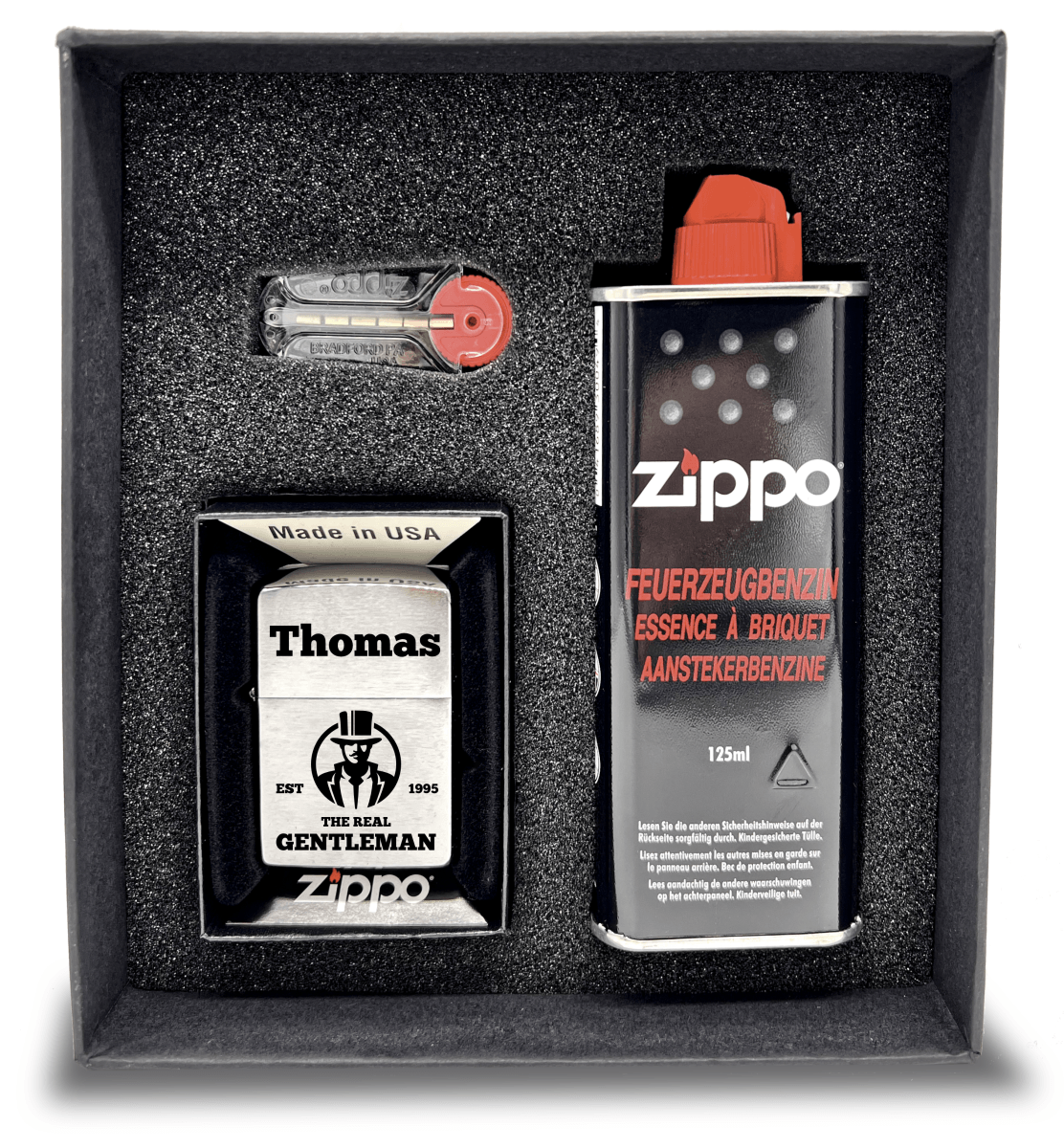 Zippo Feuerzeug mit Gravur | Geschenkset - Gentlemen  - Zippo