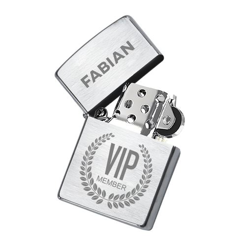 Zorr Feuerzeug mit Gravur | chrom | VIP  - Zorr